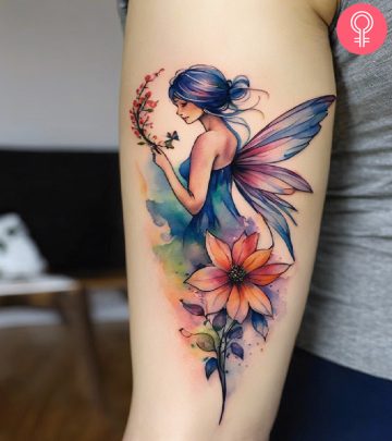 Fairy tattoo on the arm
