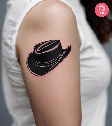 woman with cowboy hat tattoo woman with cowboy hat tattoo