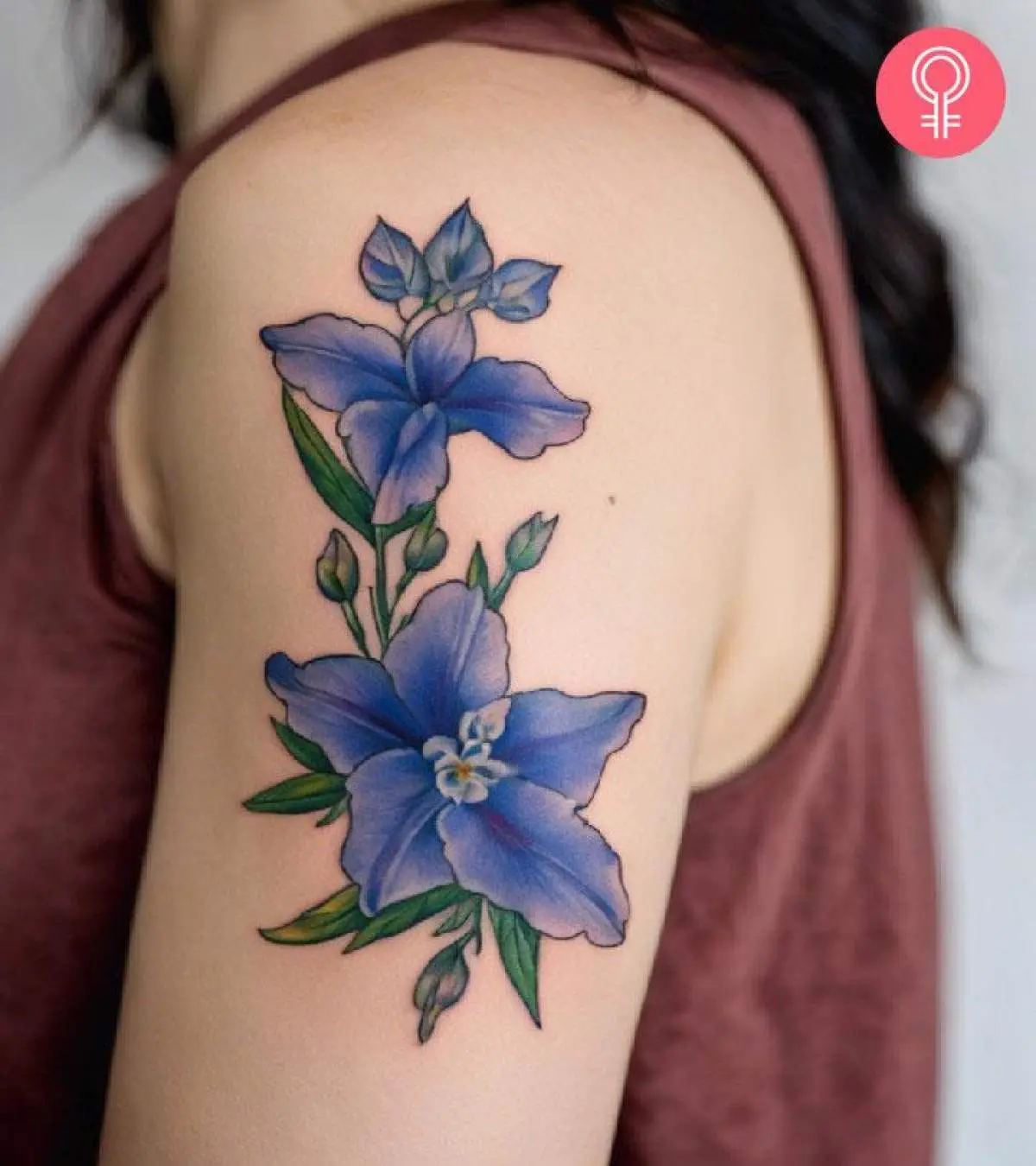 Born in July? Try Delphinium Flower Tattoos