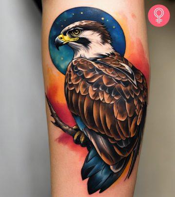 An osprey tattoo on the forearm An osprey tattoo on the forearm