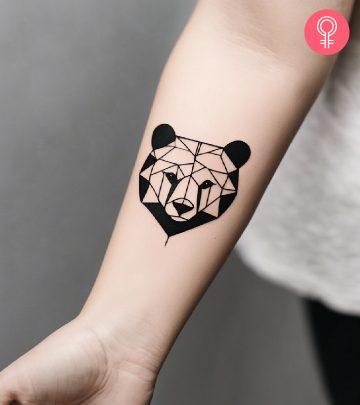 Black bear tattoo on the forearm Black bear tattoo on the forearm