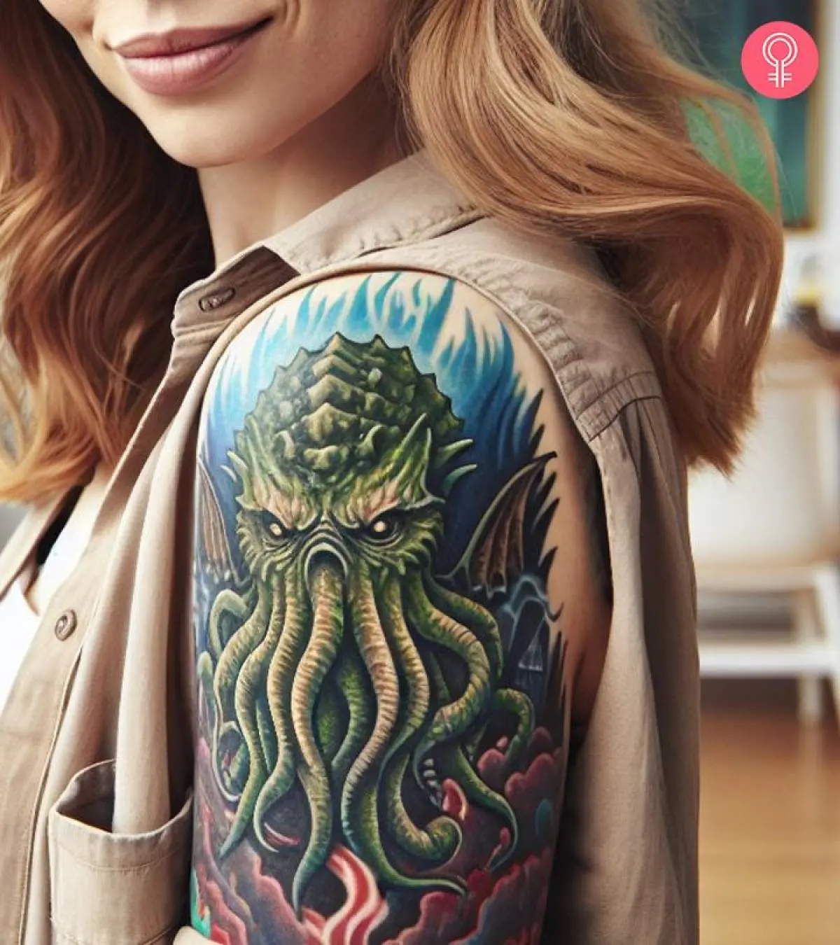Cthulhu Tattoo on Woman's Arm