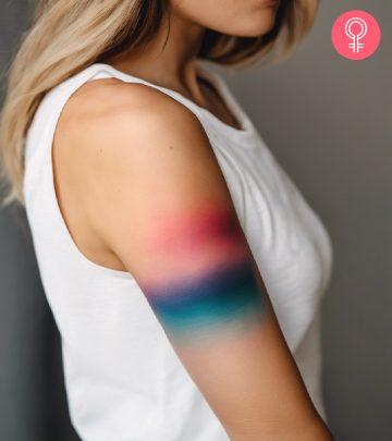 Gradient tattoo on the upper arm Gradient tattoo on the upper arm
