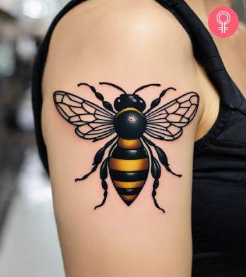 Bee tattoo on the arm Bee tattoo on the arm