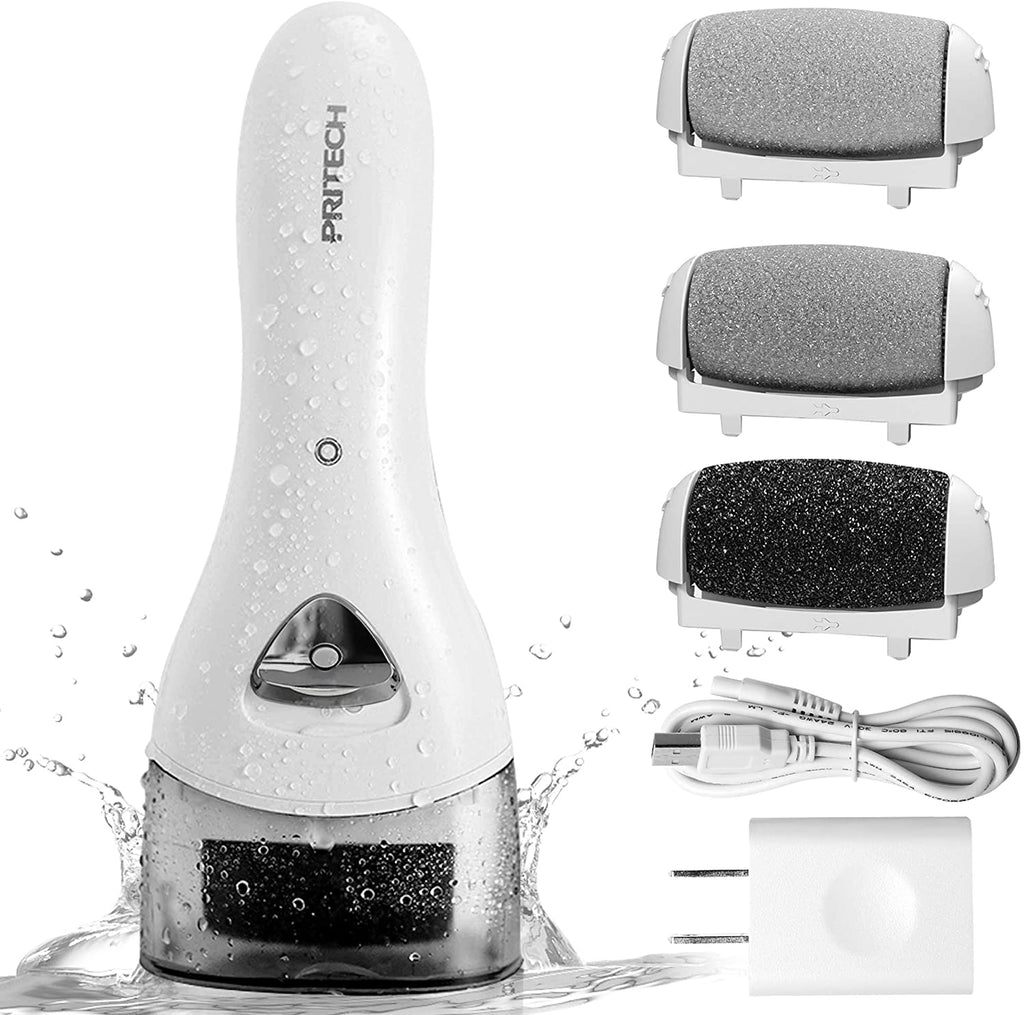 Electric Callus Remover for Feet,12 in 1 Pedicure Tools Kit Foot Scrubber to  Remove Dead Skin and Cracked Heels,Professional Foot Care Foot Files with 3  Roller Heads, 2 Speed, Battery Display,White 