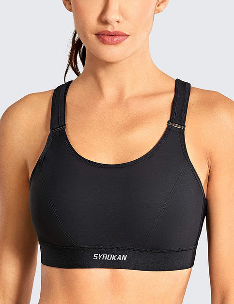 Sports bra with adjustable straps - Black - Sz. 42-60 - Zizzifashion