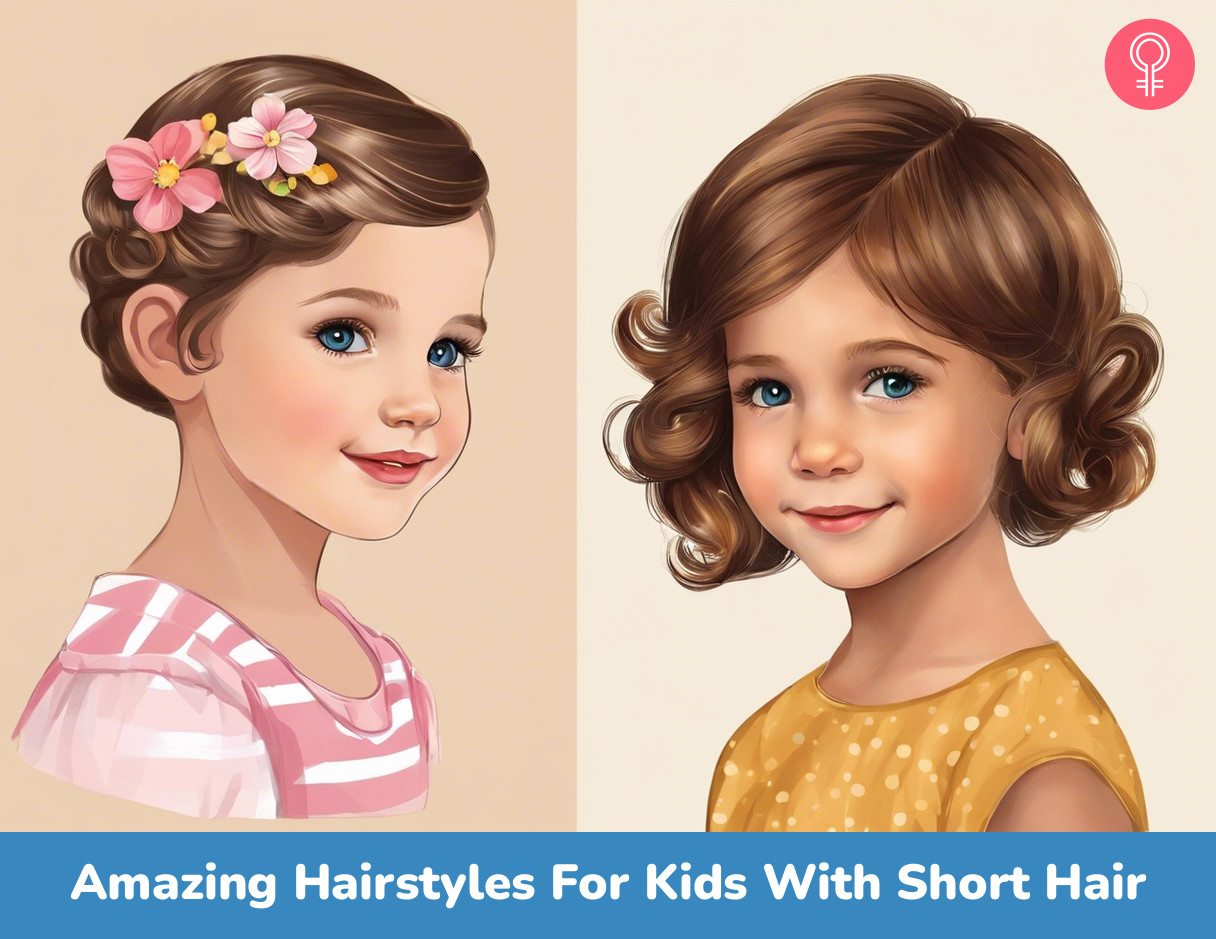 amazing hairstyles for kids with short hair illustration